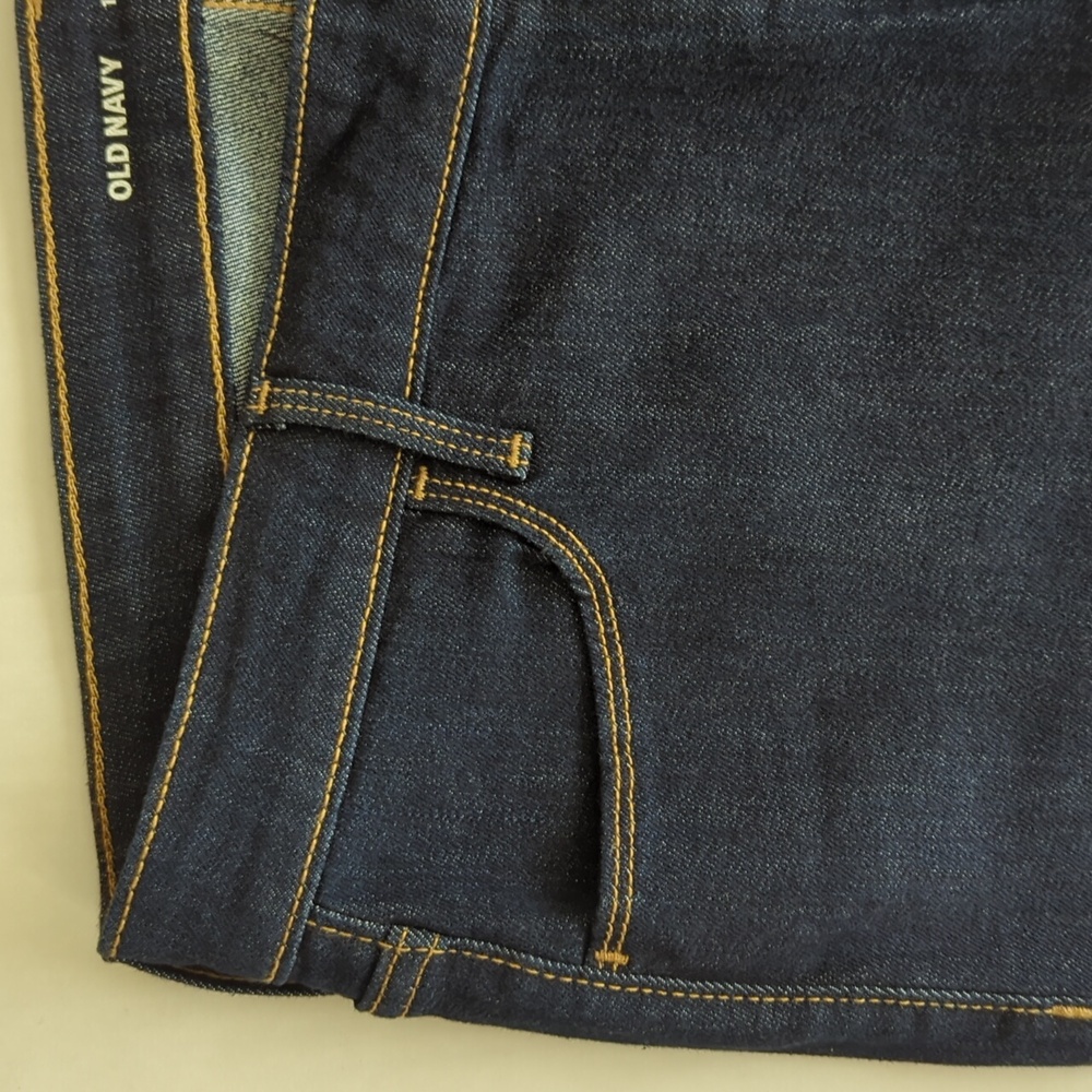 NWOT Old Navy High-Rise Wow Straight Denim Mom Jeans 14 Dark Wash Blue Pockets - Picture 8 of 13